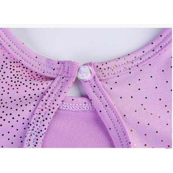 Leotard for Girls 82% spandex 18% polyester Sparkles Purple Solid SIZE 7/8 - Picture 4 of 6